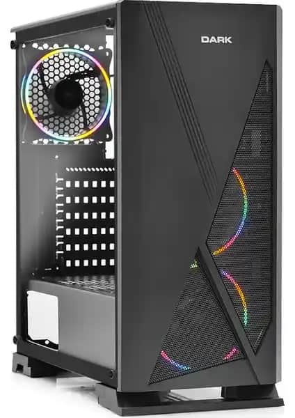 Dark Raider 3x12cm RGB Fanlı Temperli Cam Paneli ile Yüksek Performanslı PC Kasası