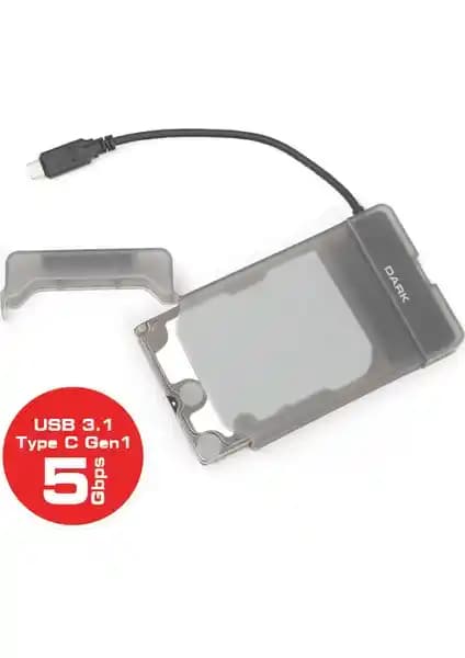 Dark Storex E210 2.5 İnç USB 3.1 Type-C SATA Disk Kutusu Yüksek Performanslı Veri Saklama