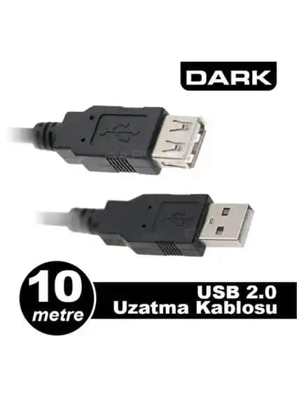 Dark USB 2.0 10m Uzatma Kablosu: Uzun Mesafelerde Güvenilir Bağlantı Sağlayan Çözüm