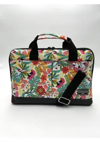 Differ 15.6 İnç Çiçek Desen Laptop Çantası Şıklık ve Fonksiyonelliğin Buluşması