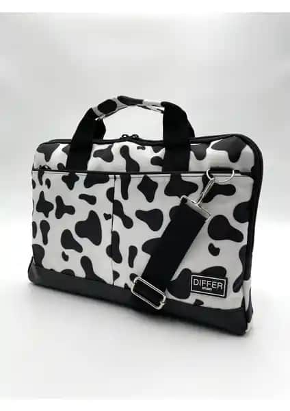 Differ Studio 15.6 İnç İnek Desenli Notebook Çantası Şık ve Dayanıklı Tasarım