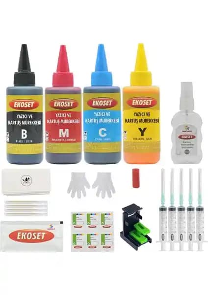 Ekoset Canon E414 E474 E484 Uyumlu Kartuş Dolum Seti ile Baskı Kalitenizi Artırın