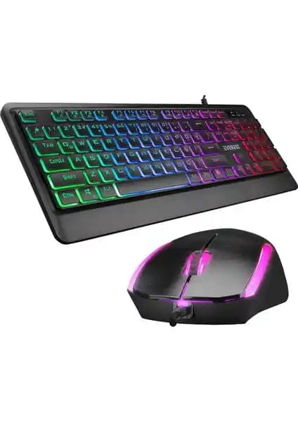 Everest KM-R59 FORZA PLUS Siyah USB RGB Backlight Klavye ve Mouse Seti İncelemesi