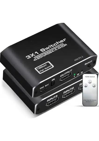 Gplus 4K321M 18GBPS HDMI Switch ile Yüksek Çözünürlük ve Çoklu Kaynak Yönetimi