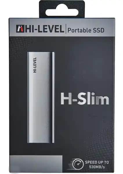 Hi-Level H-Slım 256GB Taşınabilir SSD Yüksek Hızlı ve Güvenilir Depolama Çözümü