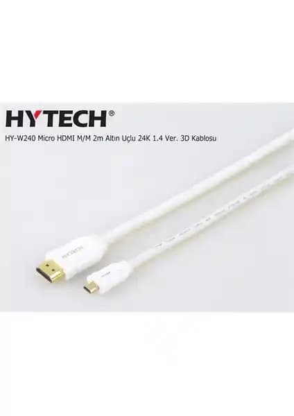 Hytech Hy-W240 Micro HDMI 3D Kablosu 2 Metre Uzunlukta Yüksek Kalite Bağlantı