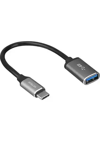 Hytech HY-XO22 Gümüş USB F to Type C OTG Kablolu Çevirici 10cm - Modern ve Dayanıklı Tasarım