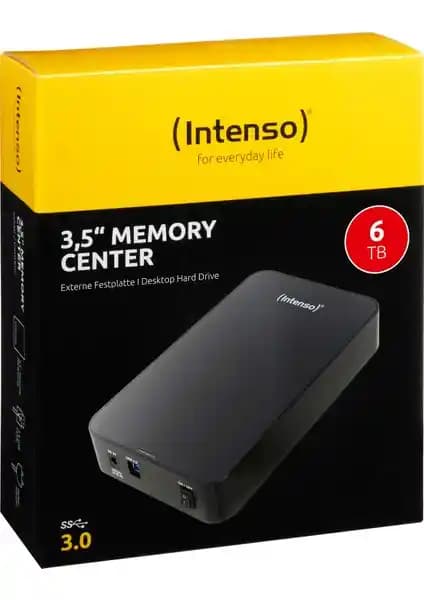 Intenso Memory Center 6TB 3,5 İnç USB 3.0 Taşınabilir Disk Yüksek Kapasiteli Veri Depolama Çözümü
