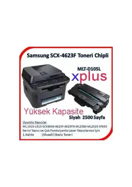 İpm/Xplus Samsung MLT-D105L Chipli Siyah Toner 2500 Sayfa Kapasiteli ve Uyumlu