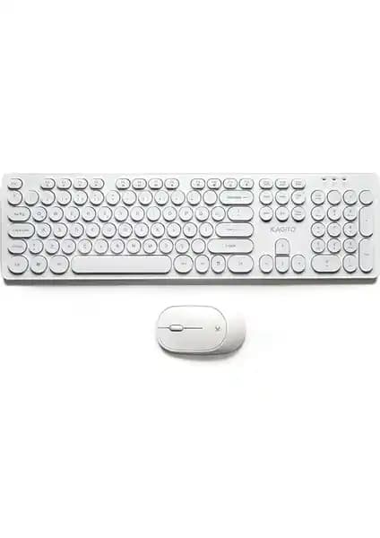 Kagito Retro Kablosuz Klavye ve Mouse Seti Modern Tasarım ve İşlevsellik Bir Arada