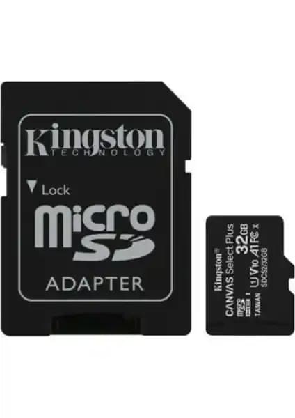 Kingston 32GB microSDHC Canvas Select Plus Hafıza Kartı Güvenilir ve Yüksek Performanslı Depolama