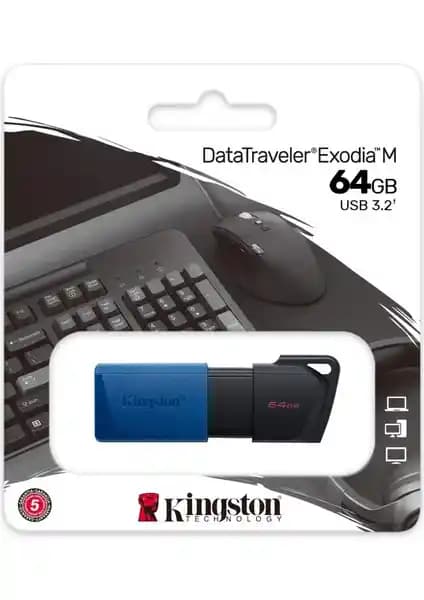 Kingston Exodia M 64GB USB 3.2 Flash Bellek: Yüksek Performans ve Şık Tasarım