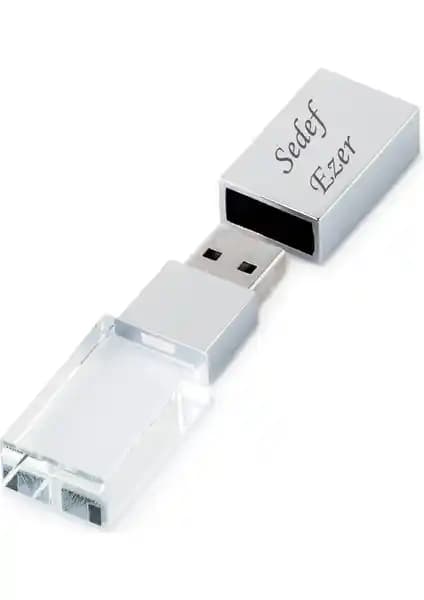 Kişiye Özel Metal Kutulu Kristal USB Bellek 32 GB Şık ve Dayanıklı Tasarım