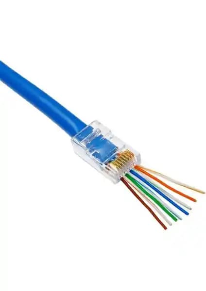 Koodmax Ez RJ45 Cat5/Cat6 Yeni Nesil Delikli Konnektör: Yüksek Performanslı Ağ Bağlantı Çözümü