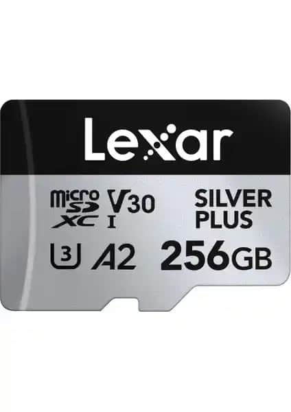 Lexar 256GB Silver Plus Micro SD Kart 4K ve Yüksek Hızlı Veri Transferi İçin Uygun