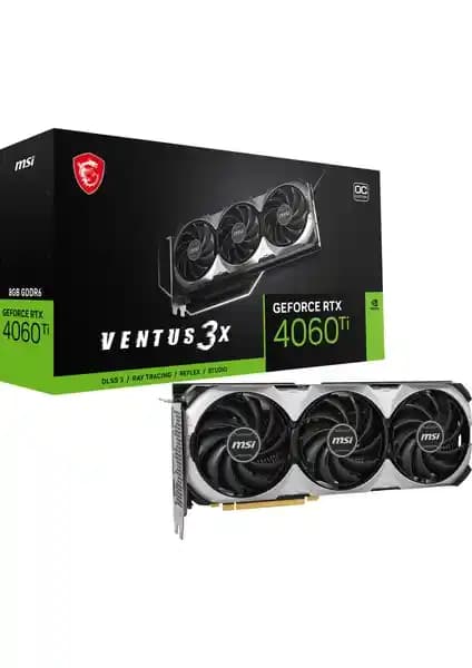 MSI Geforce RTX 4060 Ti Ventus 3X 8G OC Ekran Kartı Yüksek Performans ve Sessizlik Sağlar