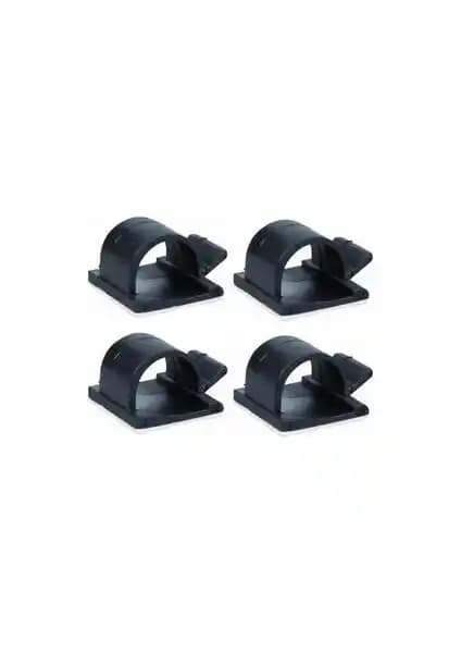 Mykablo Yapışkanlı Kablo Tutucu Klipsleri 25x25 Siyah 10'lu Paketle Pratik ve Güçlü Çözüm