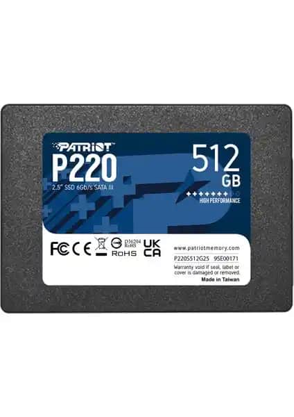 Patriot P220 512GB SSD: Yüksek Hızlı ve Güvenilir Veri Depolama Çözümü