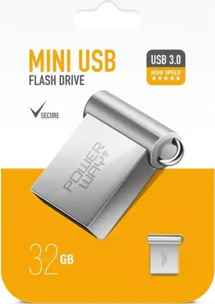 Powerway 32 GB USB 3.0 Metal Mini Flash Bellek Yüksek Hızlı ve Dayanıklı Tasarım