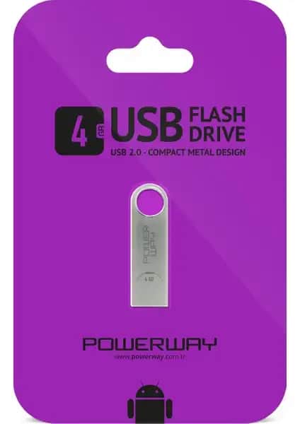 Powerway 4 GB Metal USB Bellek: Dayanıklı ve Şık Tasarımıyla Günlük Kullanım İçin