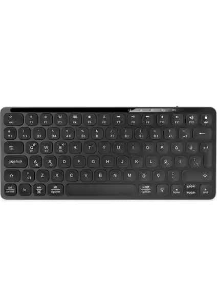 Pusat Business Pro Mini Bluetooth Kablosuz Klavye Siyah Modern ve Taşınabilir İşlevsel Yazı Aracı