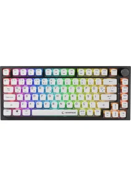 Rampage Zenith Pro Siyah Mekanik RGB Klavye 8000 Hz yüksek yenileme hızıyla profesyonel kullanım için