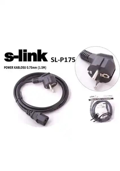 S-Link SL-P175 1.5M 0.75MM Güç Kablosu Güvenilirlik ve Dayanıklılık Sağlar