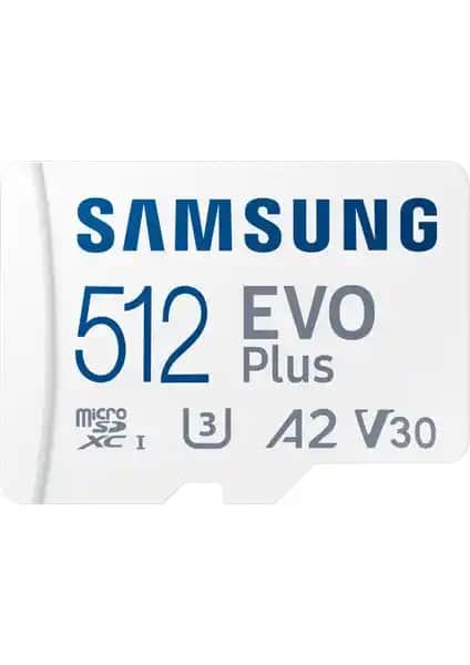Samsung Evo Plus 512GB Micro SD Kartı Yüksek Kapasiteli ve Dayanıklı Depolama Çözümü