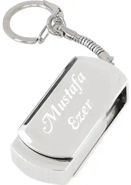Sedef Silver Kişiye Özel USB Flash Bellek 32 GB Zincirli Anahtarlık Tasarımıyla Şık ve Kullanışlı