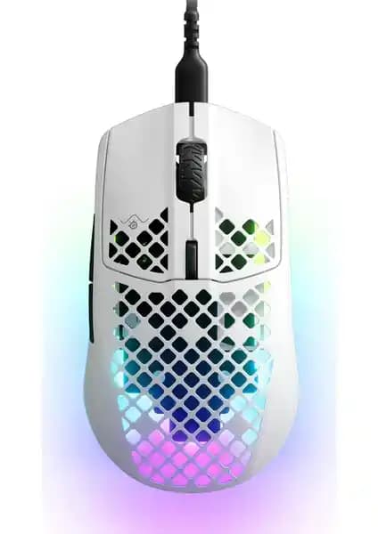 SteelSeries Aerox 3 Snow Kablolu Oyun Mouse: Hafiflik ve Yüksek Performans Sunan Ergonomik Tasarım