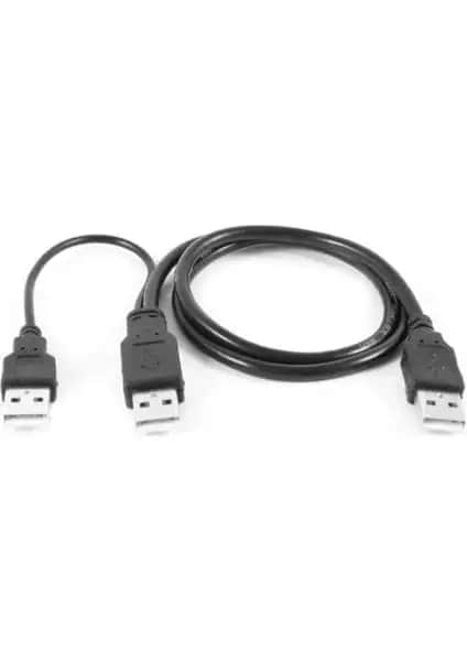 Techmaster Y Kablo 3 Uçlu USB 2.0 Harici Disk ve Optik Sürücü Bağlantı Kablosu