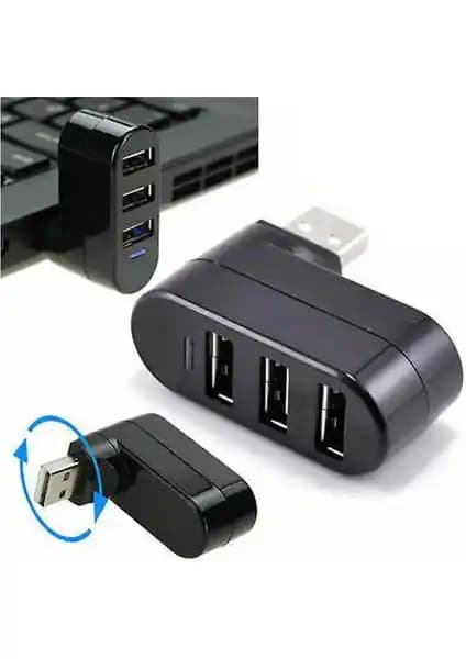 Wozlo 3 Port 180 Derece Dönebilinen USB Hub ile Çoklu Bağlantı İmkanı