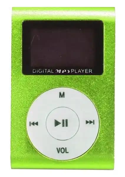 Yeni nesil yeşil dijital ekranlı MP3 player ile hareket halindeyken müzik deneyimi