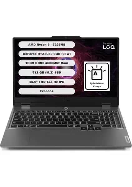 2025'te Lenovo LOQ AMD Ryzen 5 7235HS ile Gücün Zirvesini Keşfedin