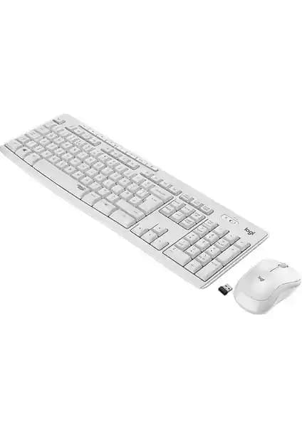 Logitech MK295 Kablosuz Beyaz Klavye ve Mouse Seti Ofis ve Ev Kullanımı İçin Uygun