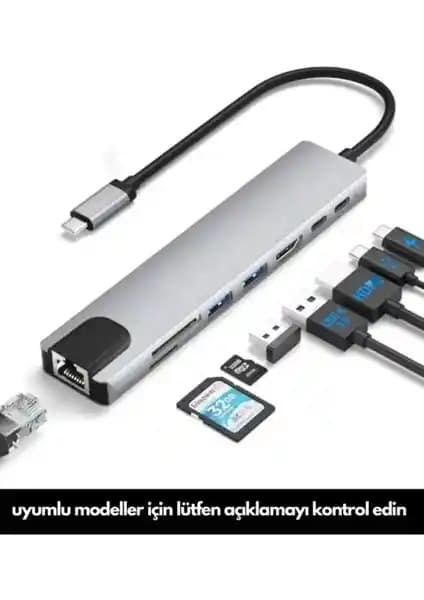 Ocado USB Type-C 8'li Çoklayıcı Dönüştürücü ile Çoklu Bağlantı ve Gelişmiş Çalışma Alanı