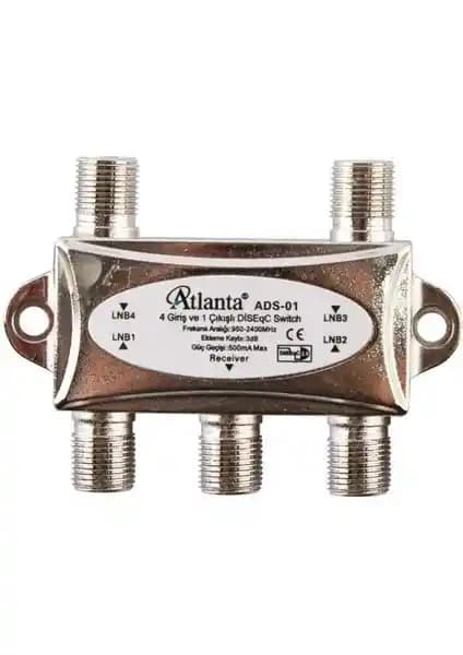 Atlanta ADS-01 1x4 DiSEqC Switch ile tek alıcı üzerinden dört uydu çanağını yönetme