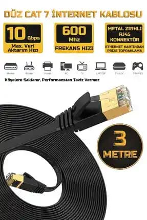 600 MHz Cat7 Ethernet Kablosu: Yüksek Hız ve Güvenilirlik İçin Teknik Özellikler ve Kullanım Alanları