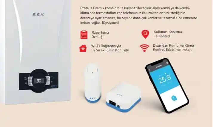 ECA Proteus Yüksek Verimli Kombi Teknolojisi ile Enerji Tasarrufu ve Çevre Dostu Kullanım