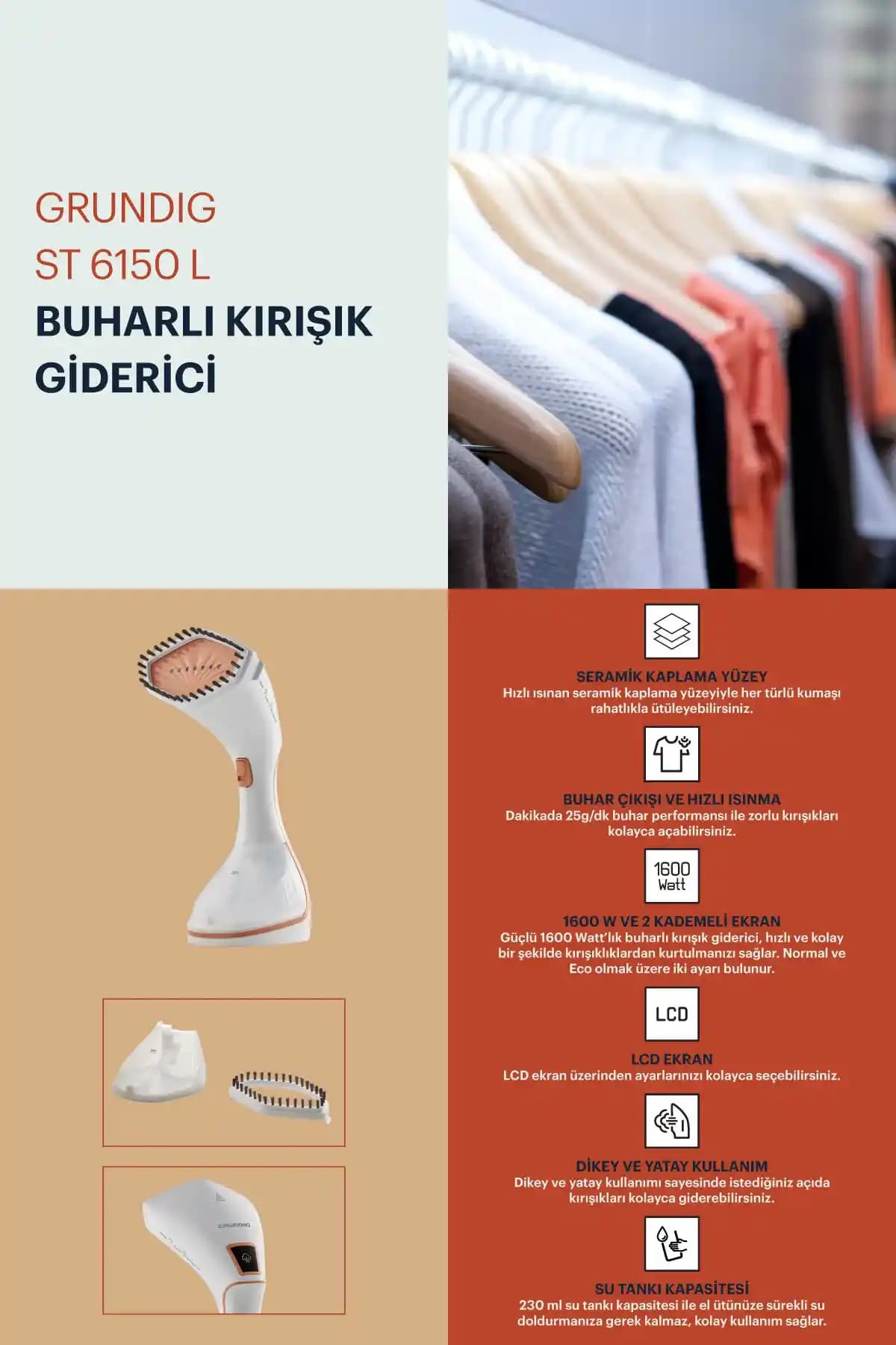 Grundig ST 6150 L Buhar Cihazı: Ev ve Profesyonel Kullanım İçin Güçlü Çözüm