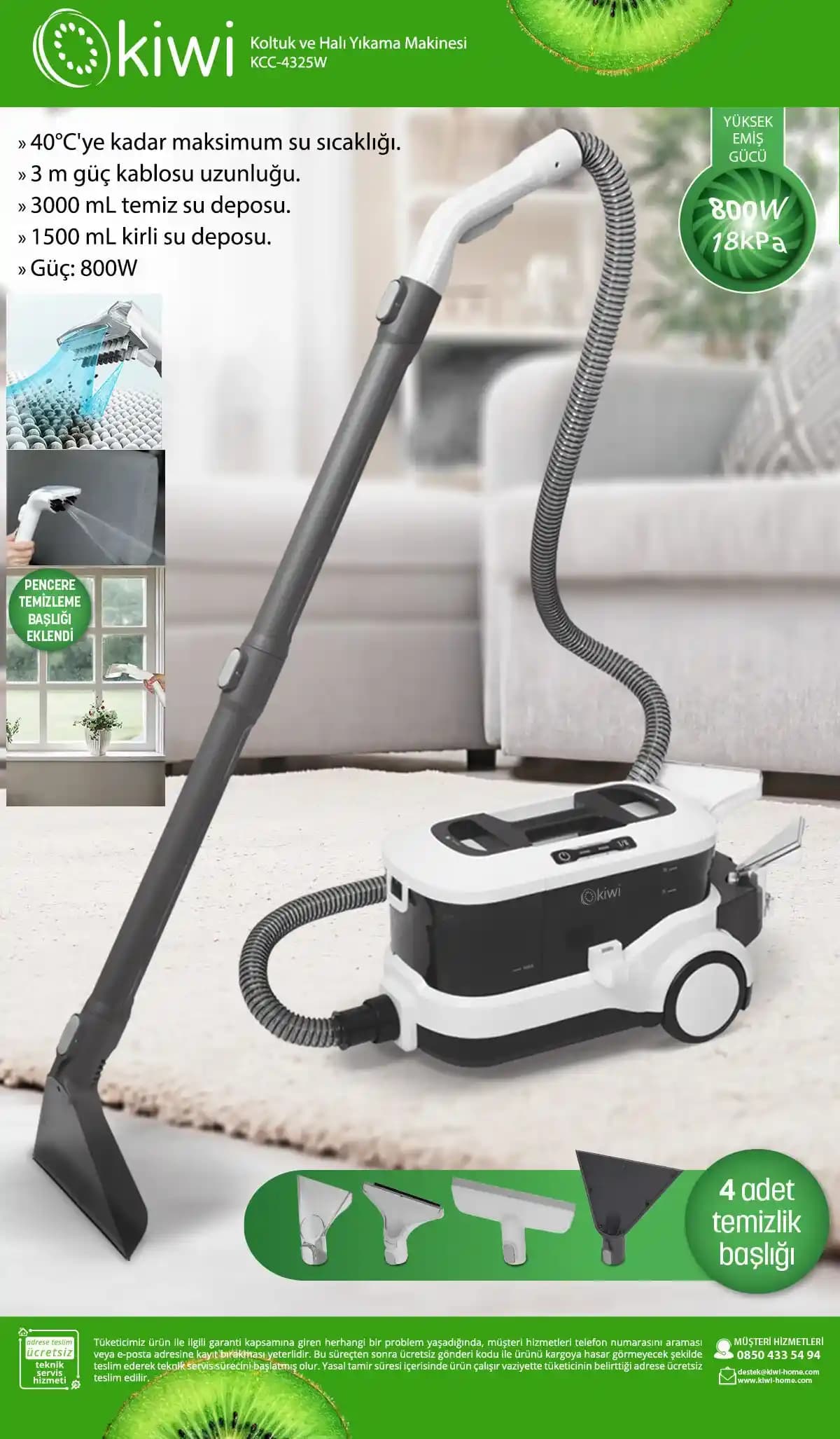 Kiwi KCC 4325W Temizlik Makinesi: Güçlü Performans ve Çok Yönlü Kullanım Özellikleri