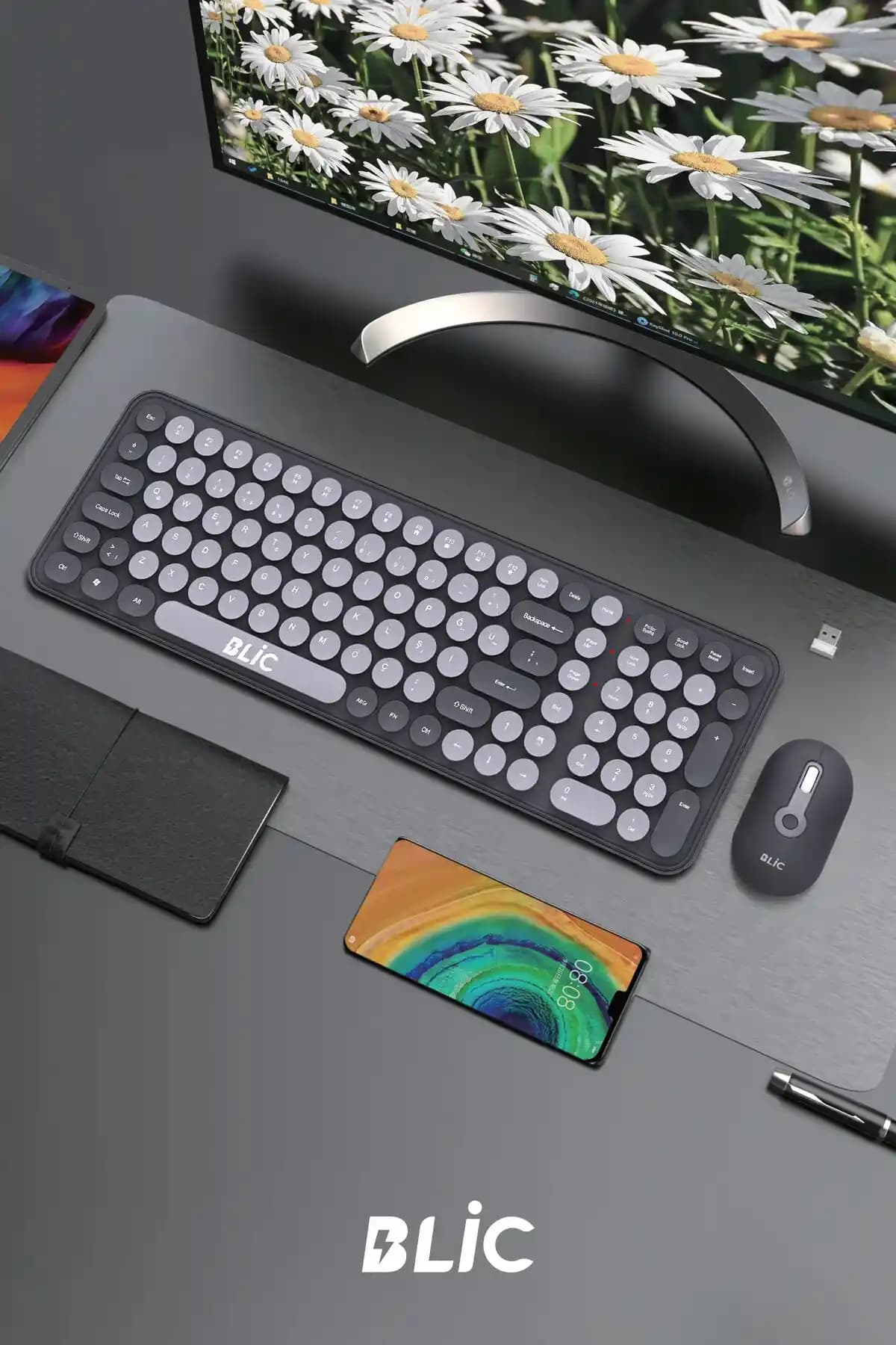 Mekanik Olmayan Kablosuz Klavye ve Mouse ile Modern Çalışma Ortamları