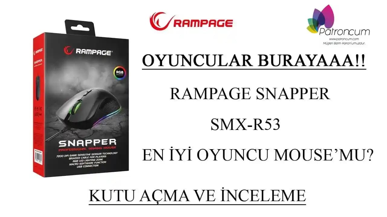 Rampage SMX Serisi Oyuncu Mouse Modelleri: Ergonomik Tasarım ve Teknolojik Özellikler