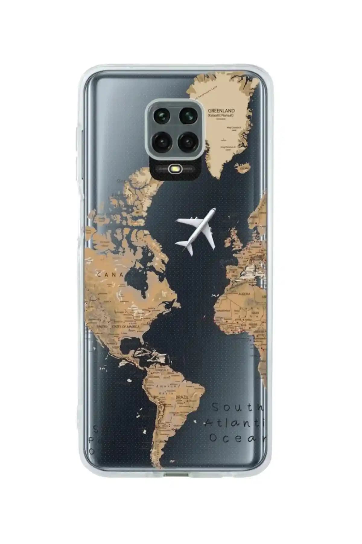 Redmi Note Serisi İçin Dünya Harita Desenli Silikon Kılıf Estetik ve Koruyucu Çözüm