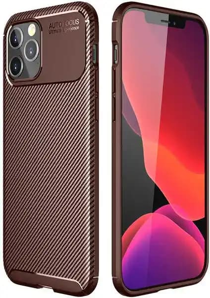 Apple iPhone 13 Pro Max için dayanıklı ve şık karbon desenli silikon kılıf