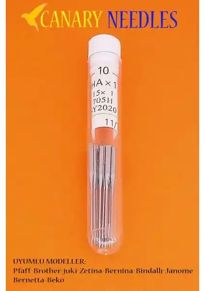 Canary 11 Numara Dikiş Makine İğnesi Paslanmaz Çelik Dayanıklı ve Uyumlu Yedek Parça