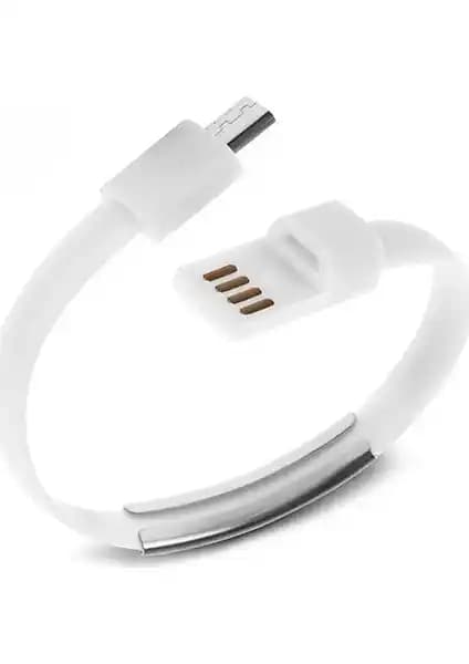 Codegen USB 3.1 Type-C Beyaz Bileklik Şarj ve Veri Kablosu Günlük Kullanım İçin