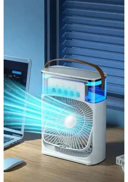 Enshall Yeni Işıklı 600ML 5 Spreyli Vantilatör: Sessiz ve Çok Yönlü Serinlik Çözümü