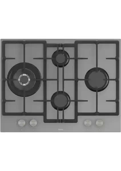 Ferre ED078 Modern Gazlı Ankastre Ocak Gri Cam Yüzeyli ve Güvenli Tasarım