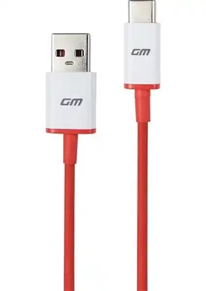 General Mobile Uyumlu Type-C USB Kablo Kırmızı Renkli Güçlü ve Hızlı Veri Transferi